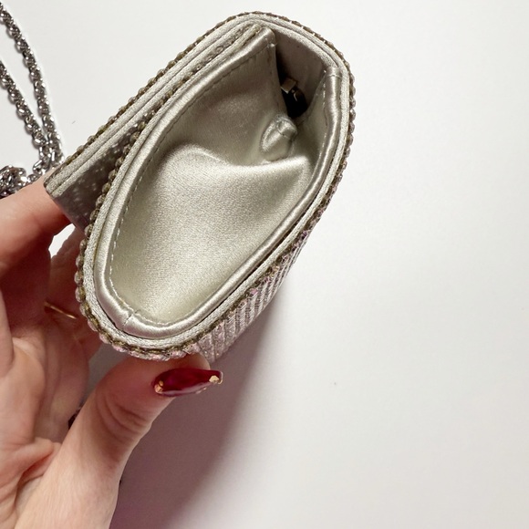 Judith Leiber Couture Micro Fizzy Beaded Clutch Evening Bag - Satin Minaudiere - Picture 12 of 15